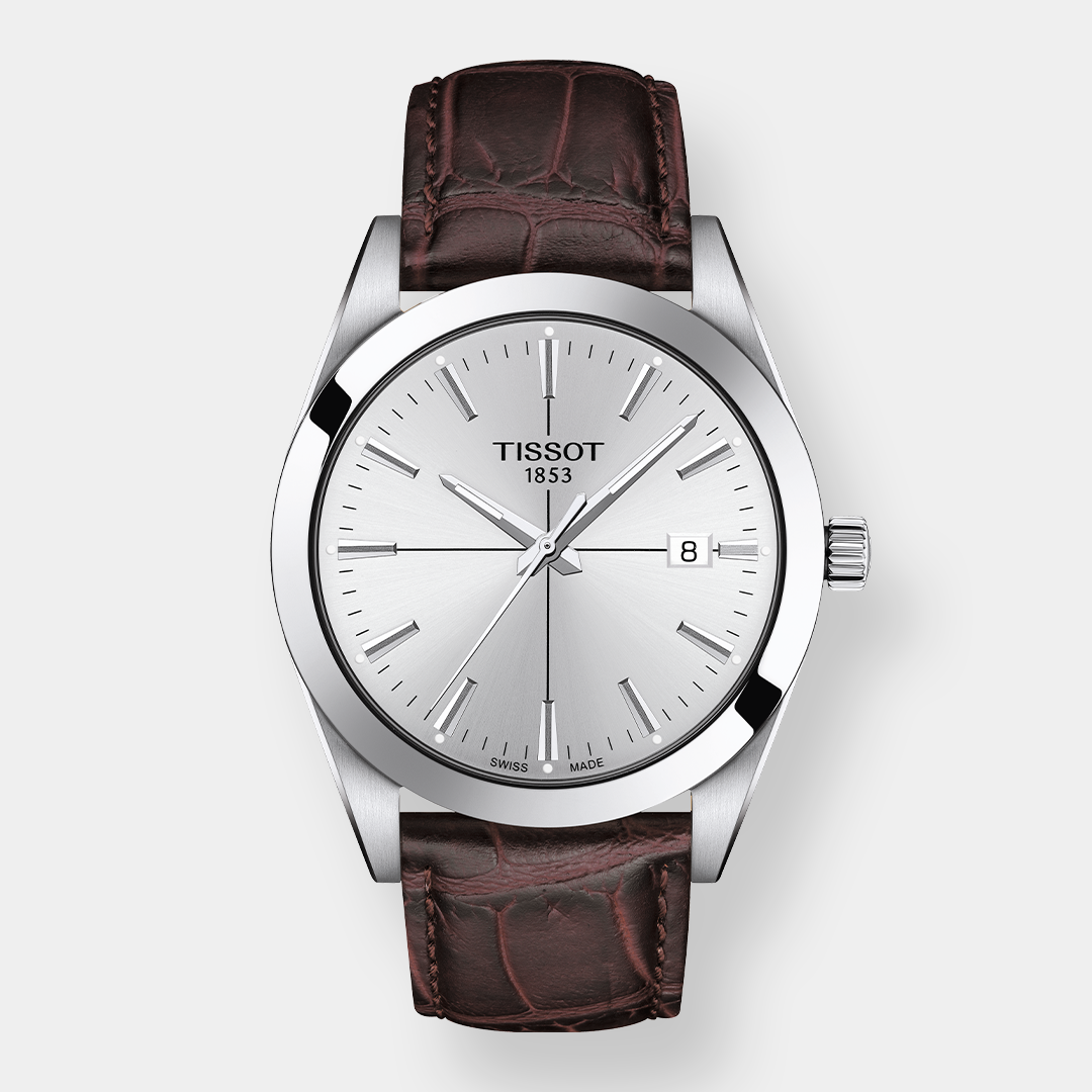 Tissot Gentleman Quarz – Silber 40mm Leder Braun
