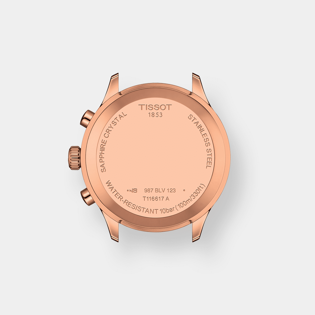 tissot chrono xl classic quarz – blau 45mm rosé pvd