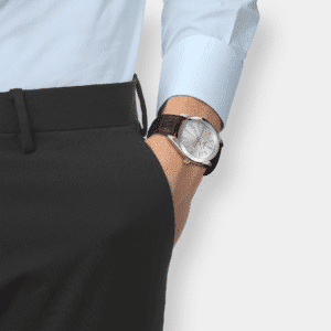 tissot gentleman quarz – silber 40mm leder braun