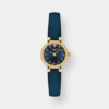 tissot lovely round quarz – blau gold 19.5mm leder