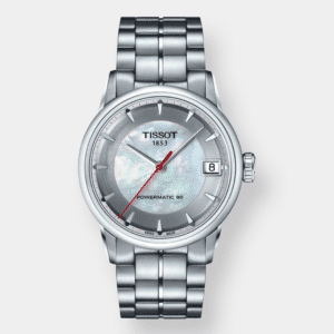 tissot luxury asian games – perlmutt 33mm silber stahl