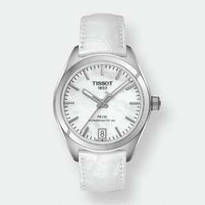 tissot pr 100 powermatic 80 lady – perlmutt 33mm stahl