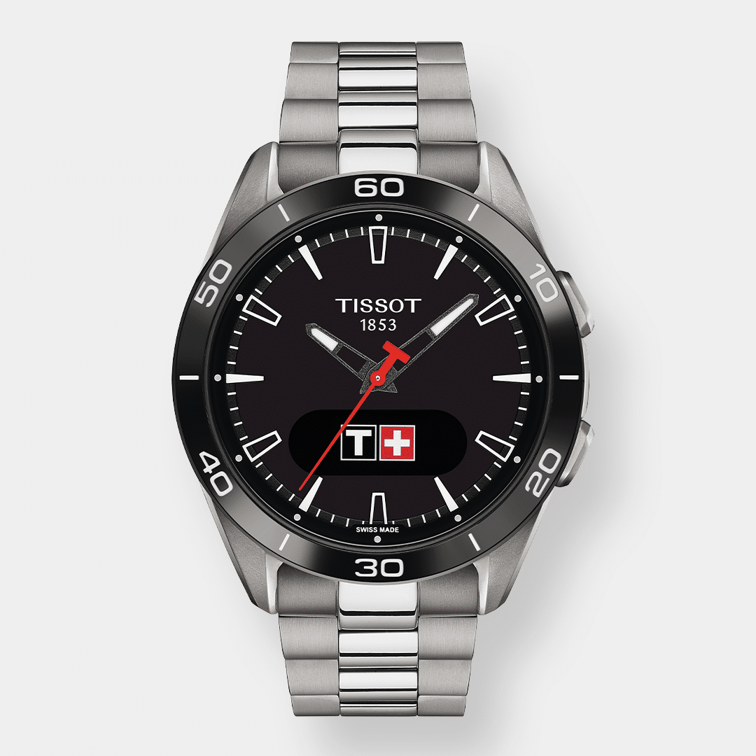 tissot t touch connect smartwatch quarz – schwarz 43mm titan