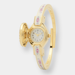 038 02161 andre mouche rose crystal quarz gold 22mm edelstahl