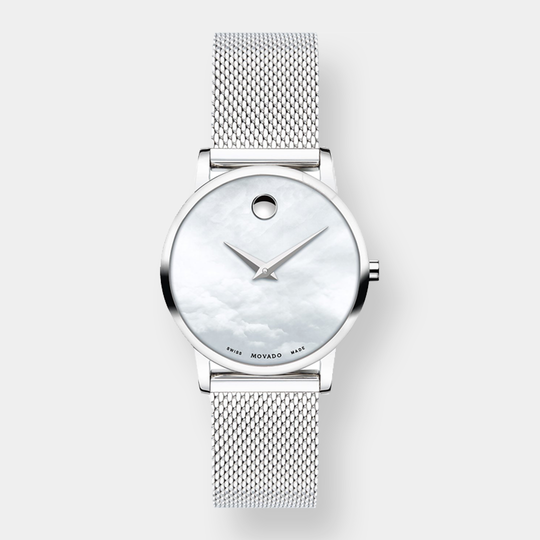 Movado Museum Quarz – Perlmutt 28mm Edelstahl
