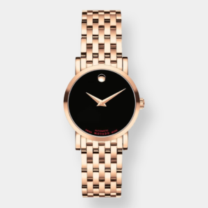 Movado Red Label Automatic Lady – Schwarz 26mm Edelstahl Rosé