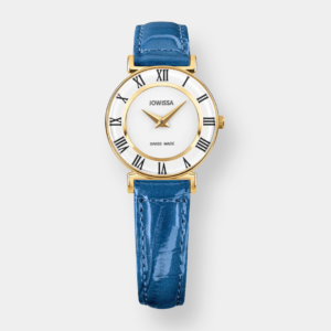 Jowissa . Roma Colori Quarz – Weiß 25mm Blau Leder