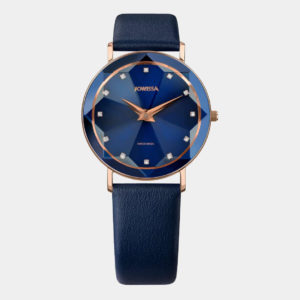 Jowissa . Facet Quarz – Blau 35mm Rosé Gold PVD