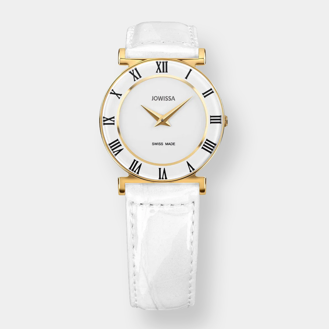 Jowissa . Roma Quarz – Weiß 31mm Leder