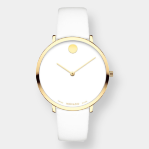 Movado Museum 70th Anniversary Quarz – Weiß 35mm Gold PVD