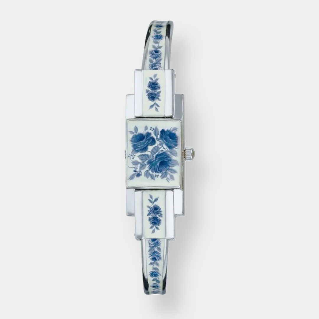 André Mouche ALIZÉE Rose Palladium – Weiß Blau 34x12mm