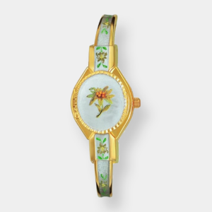 André Mouche Quarz Edelweiss – Gold Perlweiß 22mm Edelstahl