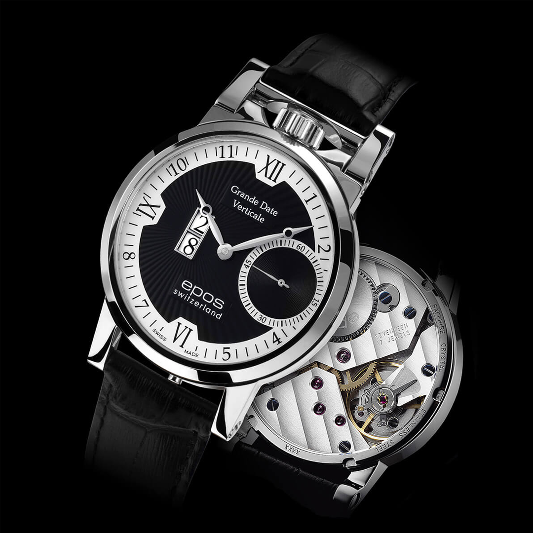 Epos Artistry 3383 Vertical BD – Silber 41mm Handaufzug – Bild 2
