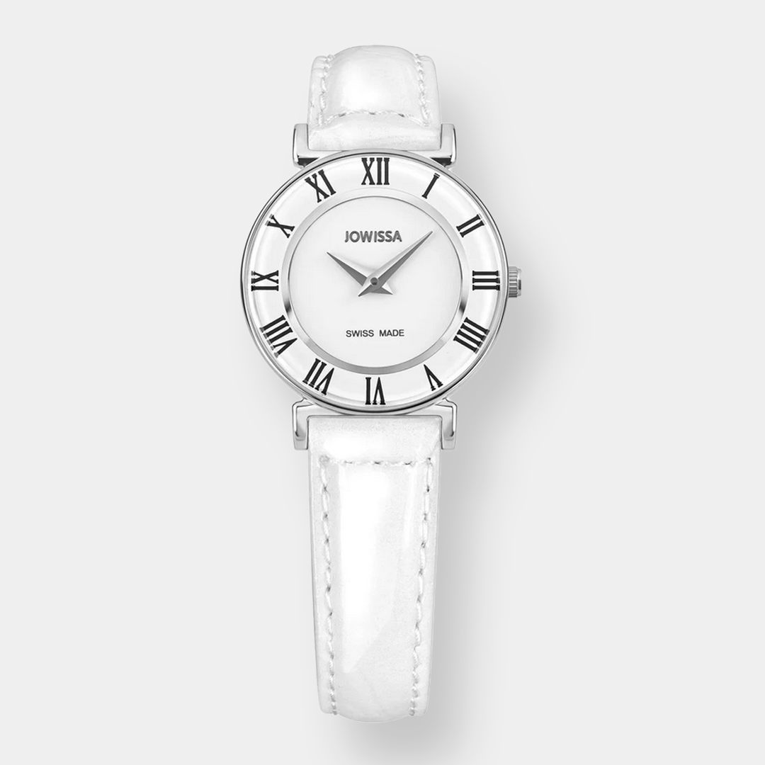 Jowissa . Roma Quarz – Silber 25mm Weiß Leder