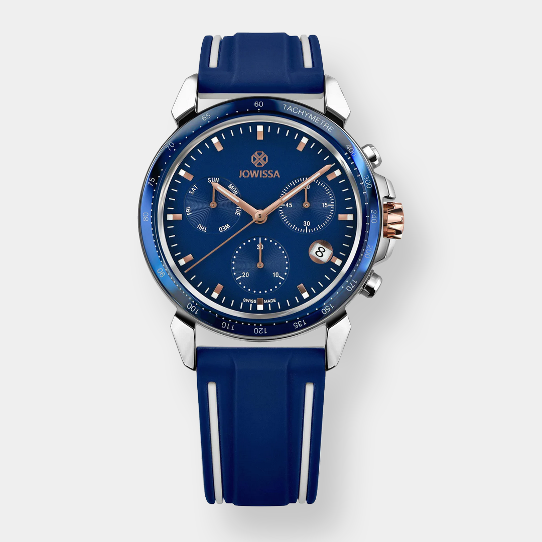 Jowissa . LeWy 9 Chronograph Quarz - Blau 42mm Silicone
