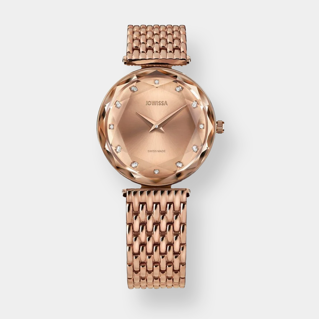 Jowissa . Facet Brilliant Quarz – Roségold 30mm Edelstahl