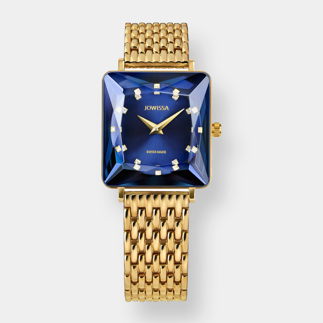 Jowissa . Facet Princess Quarz – Blau 25mm Gold PVD