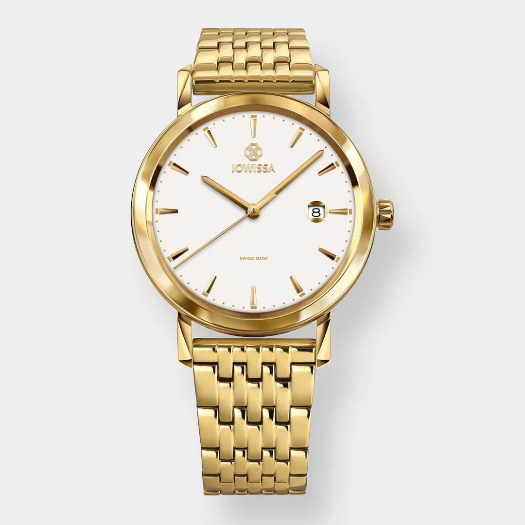 Jowissa . Magno Quarz – Weiß 40mm Gold PVD