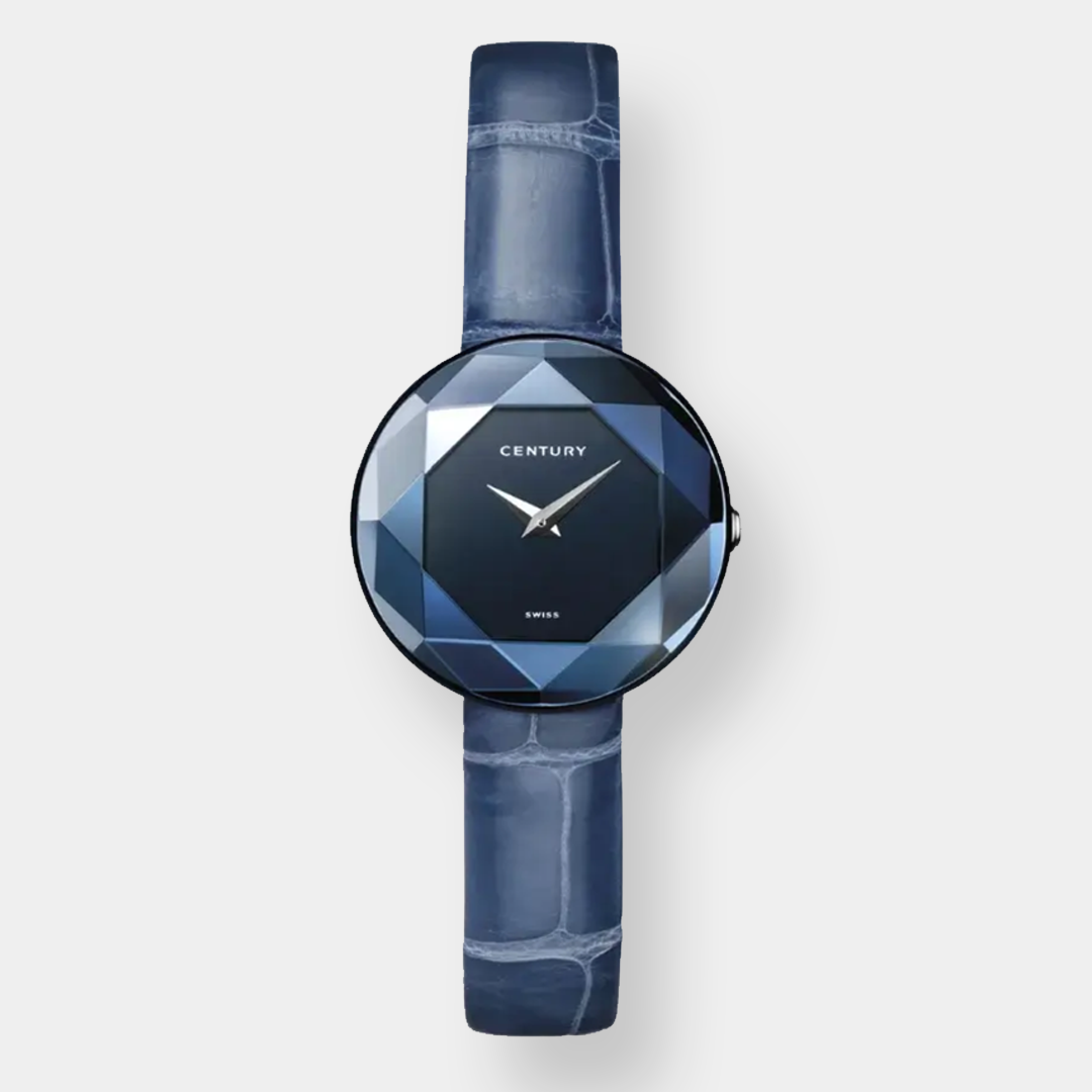 Century . Couture Blue Quarz – Blau 30mm Leder Saphir