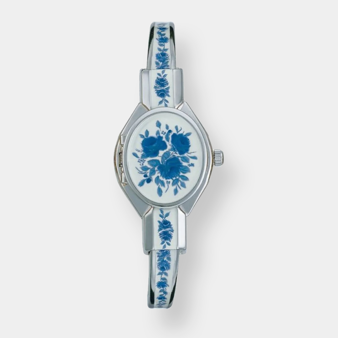 Andre Mouche Palladium Quarz - Weiß Blau 22mm Edelstahl