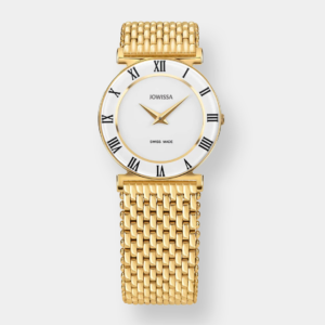 Jowissa . Roma Quarz – Weiß 30mm Gold Edelstahl