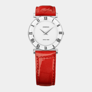 Jowissa . Roma Colori Quarz – Weiß 31mm Rot Leder