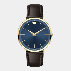 Movado Ultra Slim Gent – Blau 40mm Edelstahl Gold