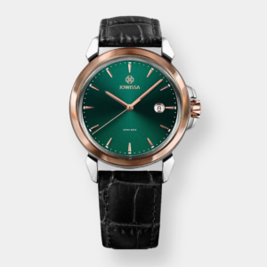 Jowissa . LeWy 3 Quarz – Grün 42mm Leder Schwarz