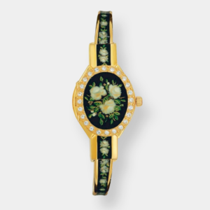 Andrè Mouche Rose Crystal Quarz - Gold 22mm Edelstahl