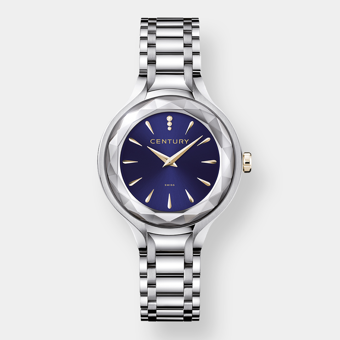 Century . First Class Quarz – Blau 32mm Saphir Edelstahl
