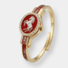 andré mouche year of horse crystal quarz rot 22mm 18 karat
