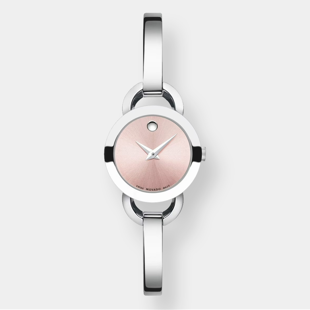 Movado Rondiro Quarz – Rosa 22mm Edelstahl Spangenuhr