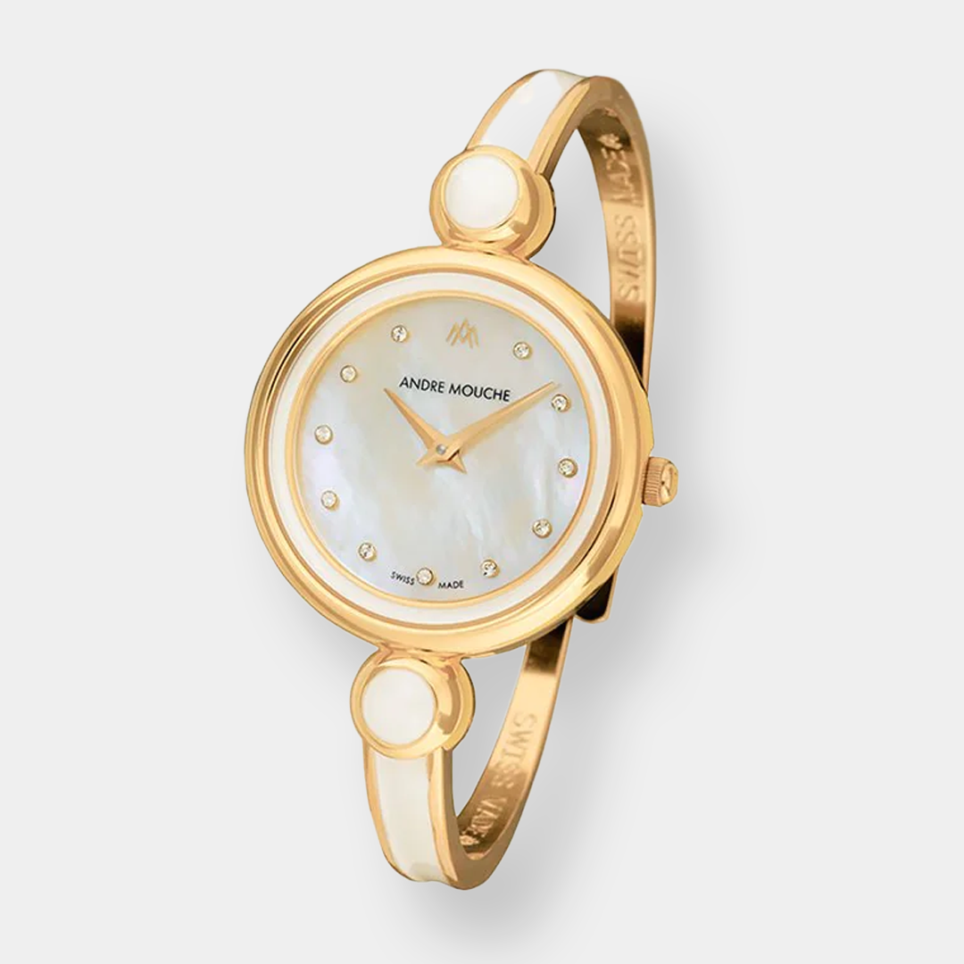 André Mouche Aria – Weiß-Perl 29mm Gold