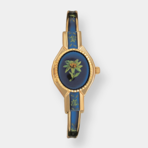 André Mouche Edelweiss Quarz - Gold 22mm Edelstahl