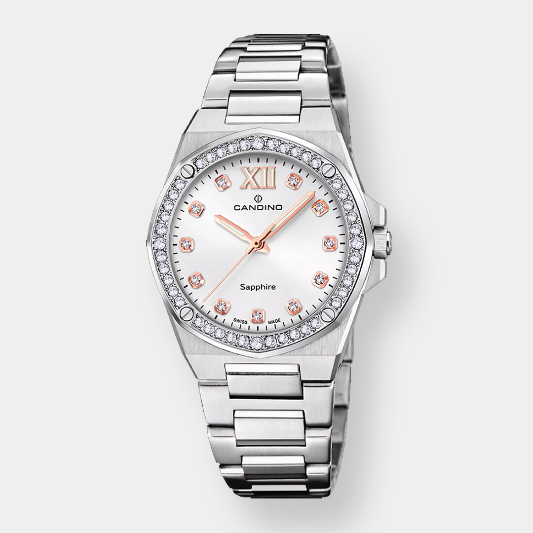 candino lady elegance quarz – perlmutt 33,5mm edelstahl