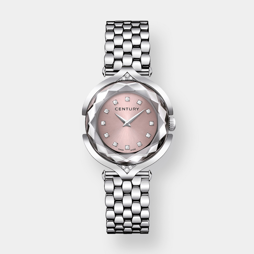 century . affinity m quarz – rosa 30mm edelstahl