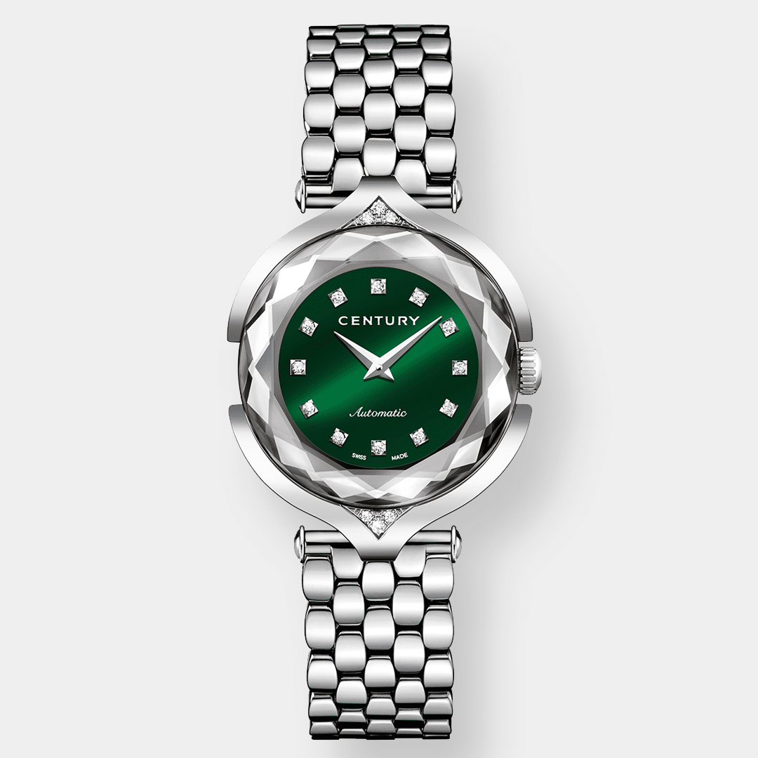 century . affinity q/u automatik – grün 34mm edelstahl