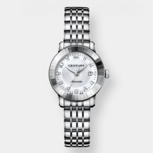 century . elegance automatik – perlmutt 30mm edelstahl