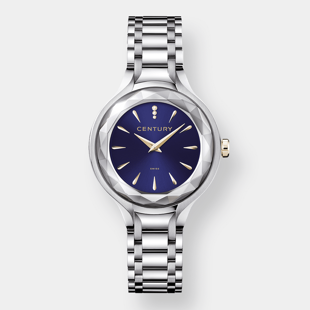 century . first class quarz – blau 32mm saphir edelstahl