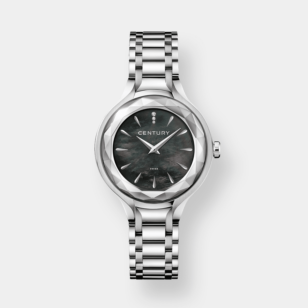 century . first class quarz – perlmutt 32mm edelstahl
