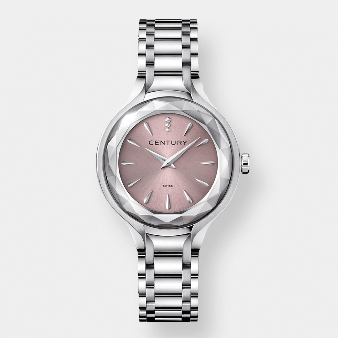 century . first class quarz – rosa 32mm edelstahl