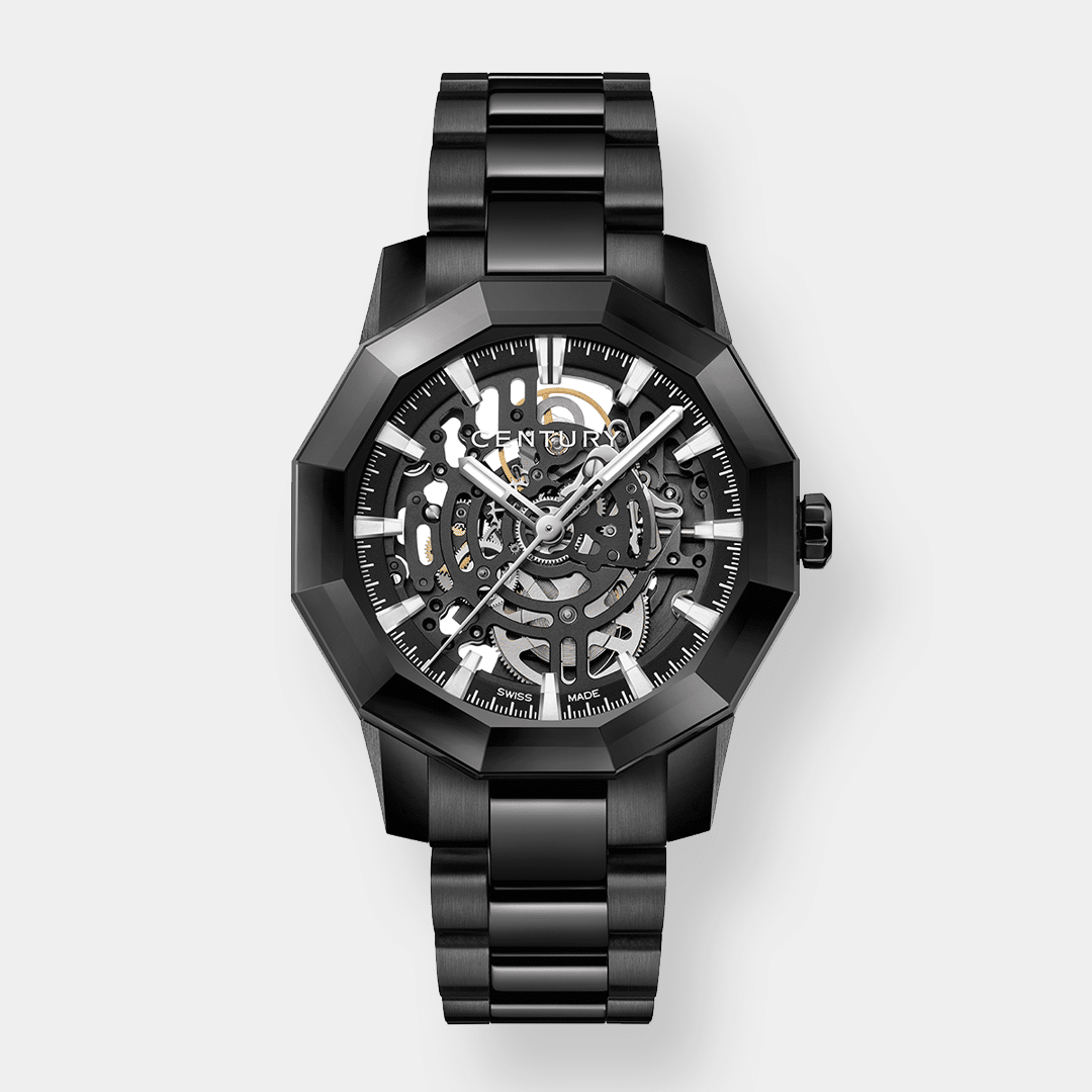 century . prime time skeleton – schwarz 38.5mm edelstahl