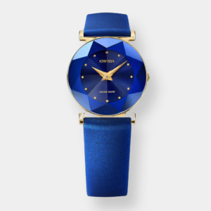 Jowissa . Facet Quarz – Blau 30mm Gold PVD Silikon