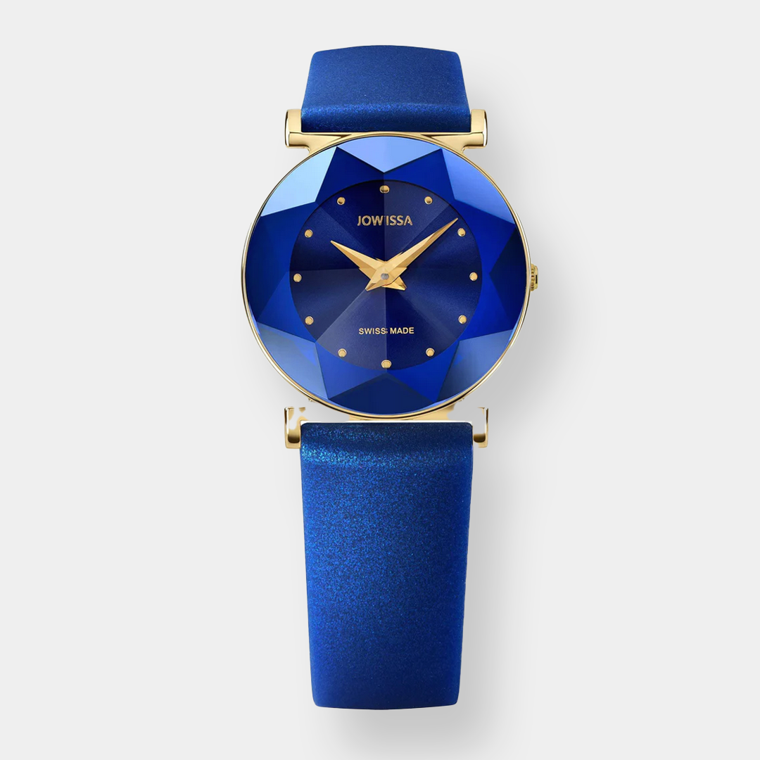 Jowissa . Facet Quarz – Blau 30mm Gold PVD Silikon