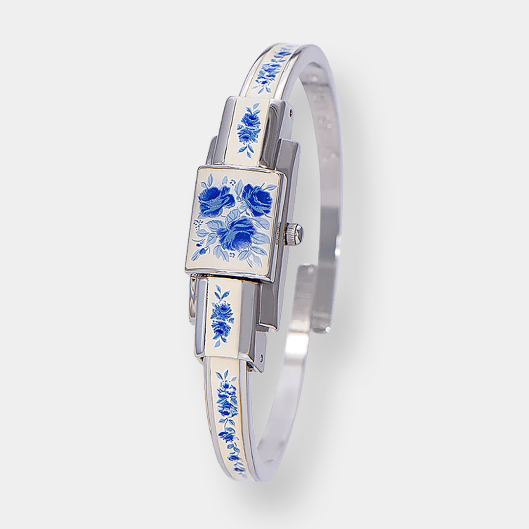 André Mouche ALIZÉE Rose Palladium – Weiß Blau 34x12mm – Bild 2