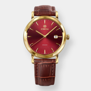 Jowissa . Magno Quarz – Rot 40mm Braun Leder