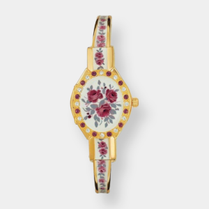 Andre Mouche Rose Crystal Quarz - Gold 22mm Edelstahl
