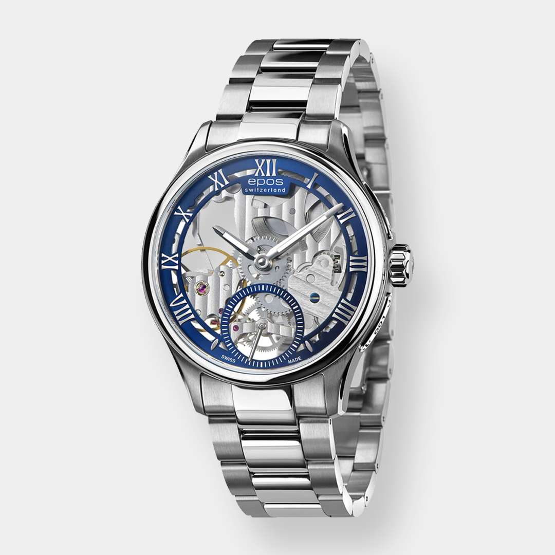 Epos Timeless 3500 Skeleton – Blau 41mm Edelstahl