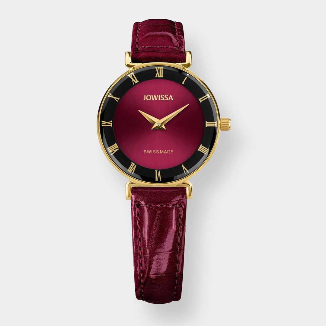 Jowissa . Roma Quarz – Bordeaux 27mm Leder