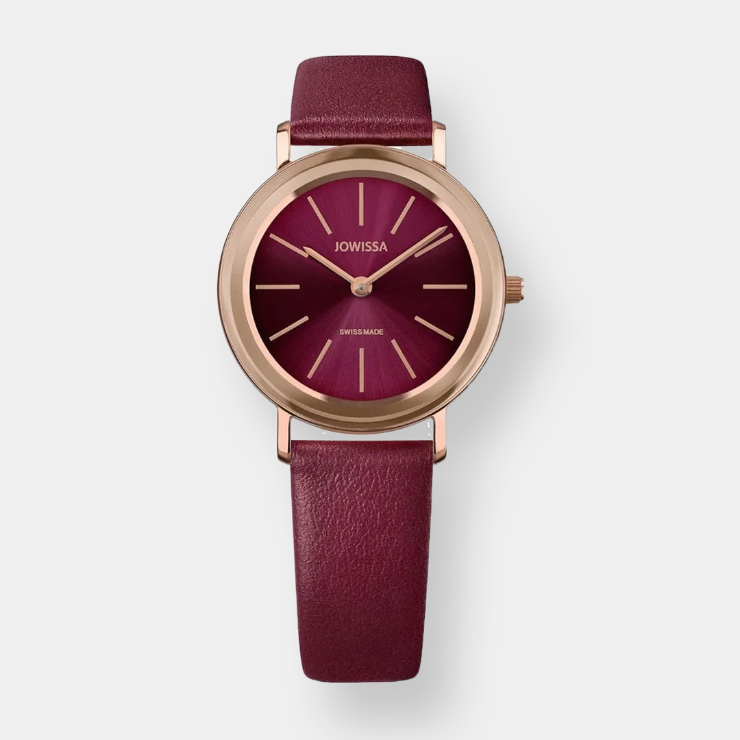 Jowissa . Alto Quarz – Rosé 30.5mm Bordeaux Leder